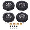 4Pcs 55mm RC Rubber Tires Aluminum Alloy Wheel Rims with Brass Combiner for Axial SCX24 124 RC