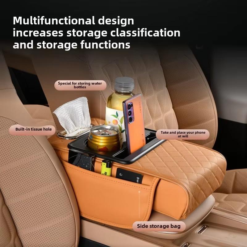 Universal Car Armrest Box Car Towel Box Storage Bag Elbow Cushion Armrest Pad Multi Function Car Accessories