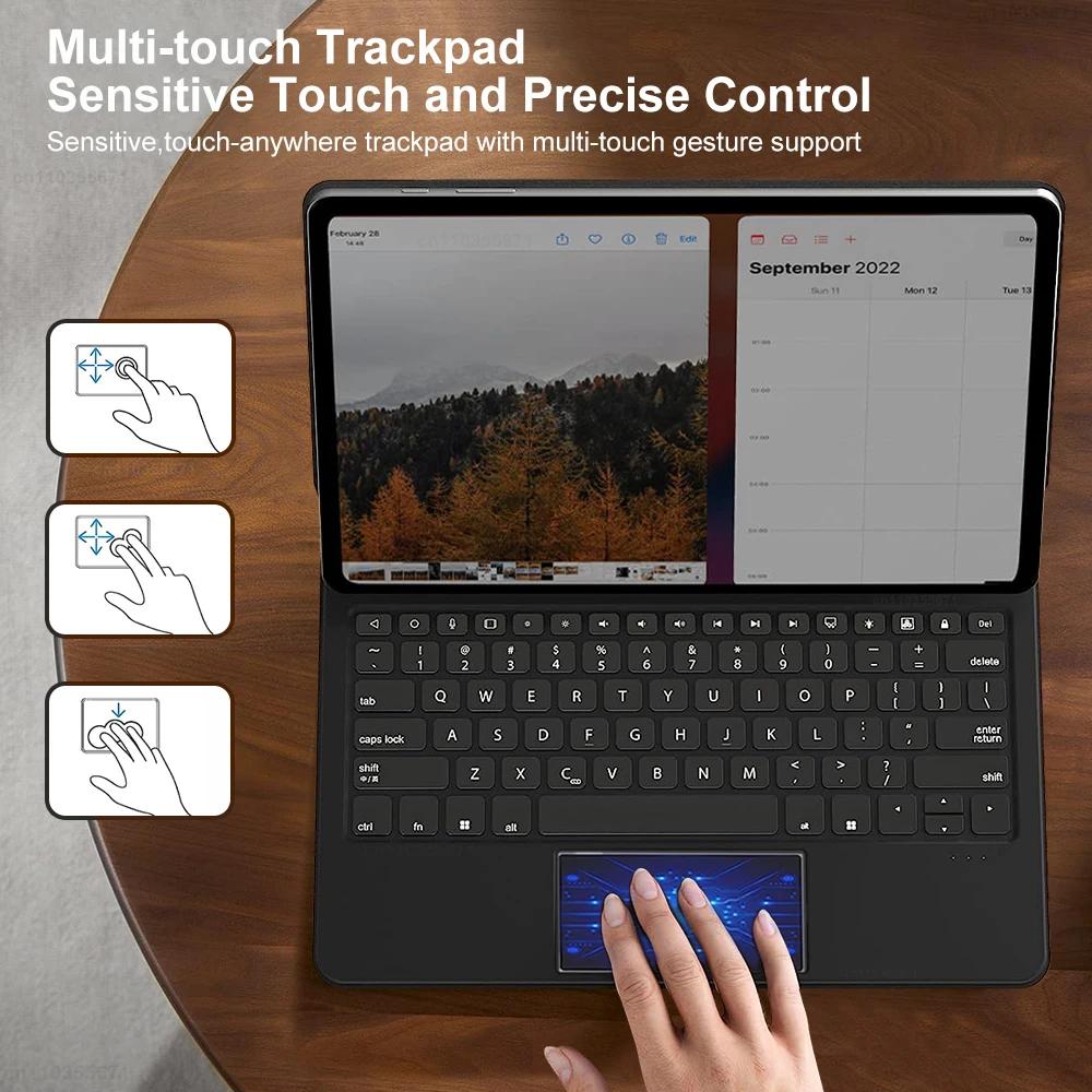 Клавиатура для Samsung Galaxy Tab S7 S8 S9 Plus, магнитный чехол для клавиатуры Galaxy Tab S7 S9 FE Plus, 12,4-дюймовый чехол для волшебной клавиатуры