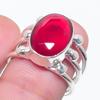 Natural Garnet Gemstone Handmade 925 Sterling Silver Jewelry Ring Size 6.5 Z4c72