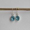 Blue Topaz Gemstone Dangle Earring, Solid 925 Sterling Silver Women Earring, Gift For Her, Designer Earring