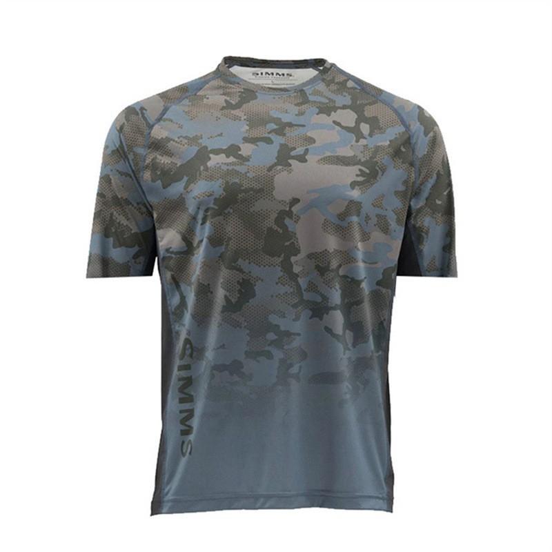 SIMMS Fishing Clothes Camo Sunblock Outdoor Luya Short-sleeved Sweatshirt Breathable T-shirt Top