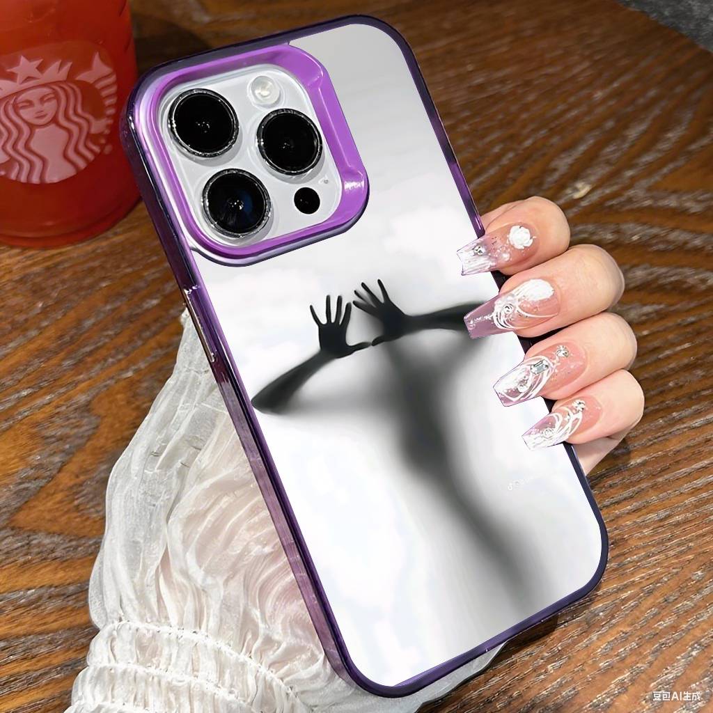 Чехол для телефона "Девушка в туманной тени" для iPhone 17 16 15 14 13 12 11 Pro Max X XR XSMAX 8 7 Plus Конфетный Матовый Ударопрочный Задний Чехол