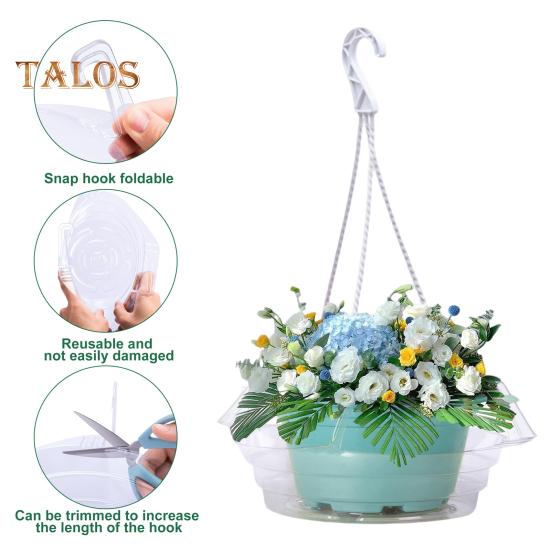 10 шт., поддон для цветочного горшка, поддон для сбора капель, защита от влаги, интегрированный крючок, прозрачный пластиковый поддон