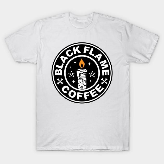 T Shirt Women Black Flame Coffee Harajuku Print Kawaii Tshirt Summer Short Sleeve Female T-Shirt Top Tee