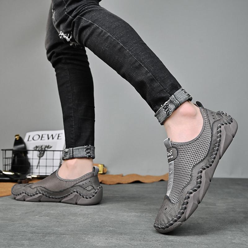 Модная мужская обувь, удобные мокасины для воды, модная летняя обувь, мужская повседневная обувь, сетчатые дышащие туфли на плоской подошве, мужские кроссовки