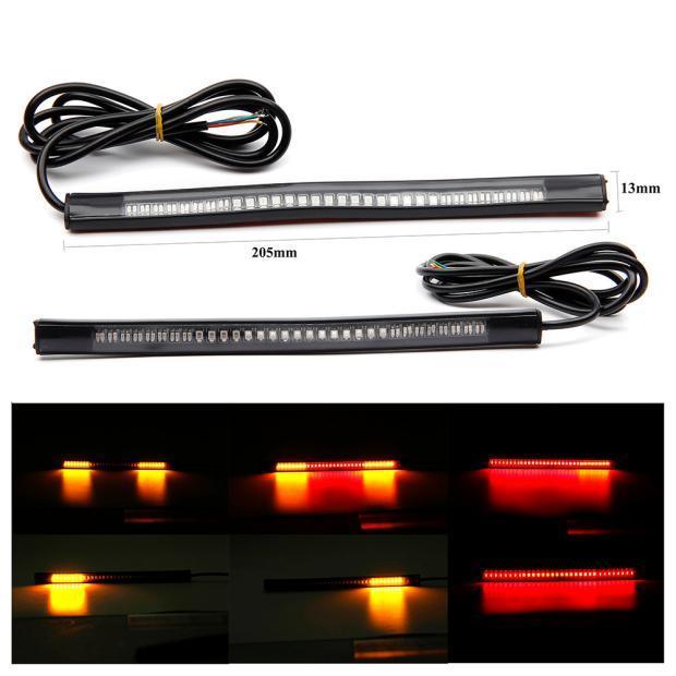 2016 Flexible Motorcycle Light Strip 8 Soft 48 LED Tail Brake Stop Turn Lamp