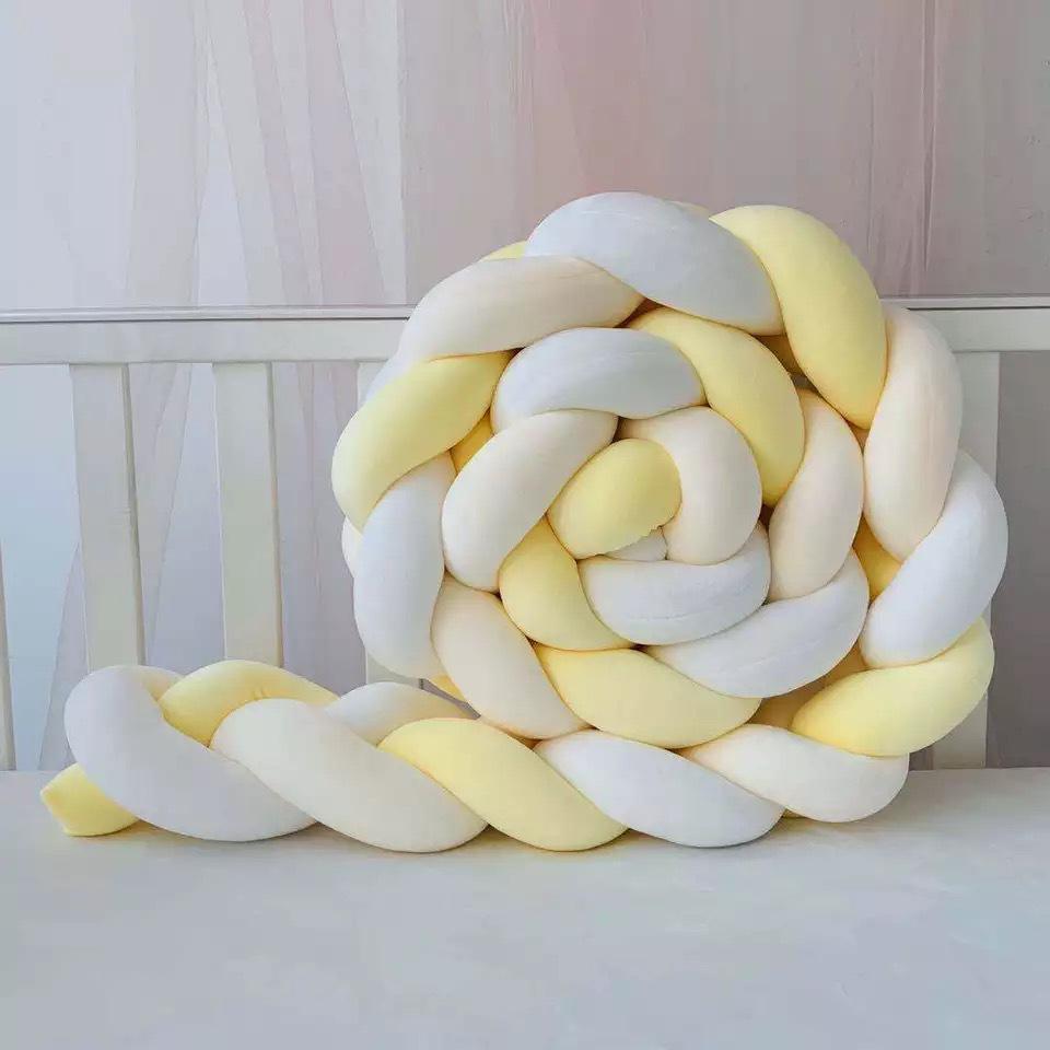 Скандинавская датская вязаная подушка-шар с узлом - Плетеный декор для детской комнаты и бортик для кровати