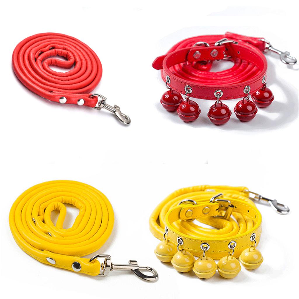 Поводок для собак длиной 120 см с кожаным ошейником, прочный поводок для прогулок с тросом для мелких домашних собак, практичный, с защитой от побега