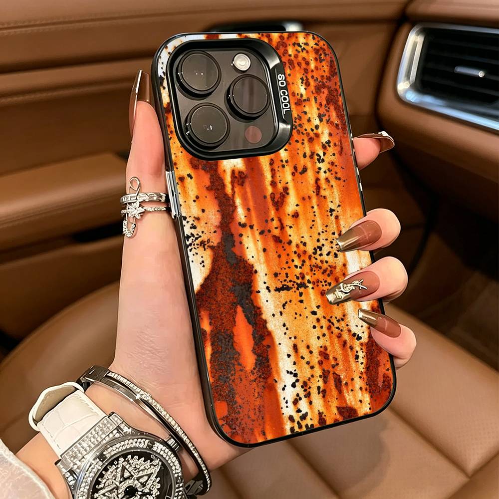 Retro Industrial Style Rusty Phone Case For IPhone17 16 11 12 13 14 15 16 Pro Max Plus Cover Colored Silver Funda Bumber