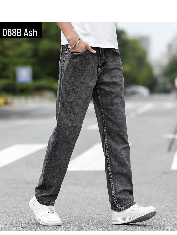Мужские джинсы Large Wide-Leg Four Seasons Elastic - Свободный прямой крой для больших размеров