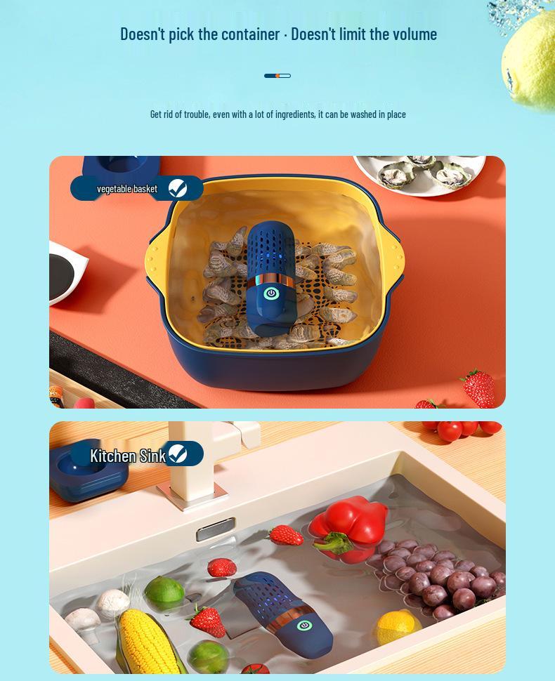 Wireless Capsule Fruit & Vegetable Purifier: Food Disinfection & Pesticide Remover