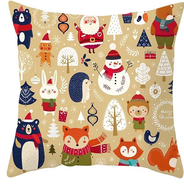 Рождественское украшение Наволочка для дивана Гостиной Наволочка для подушки % Полиэстер Многоразовая Наволочка Прямая доставка
