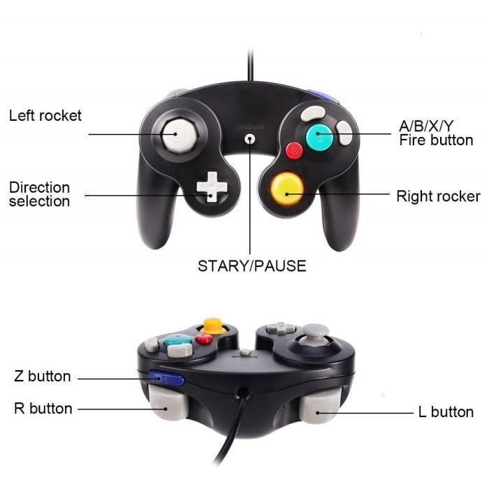 Nintendo Game Controller - 2 Pack - Black - Wired - Wii and GameCube Compatible