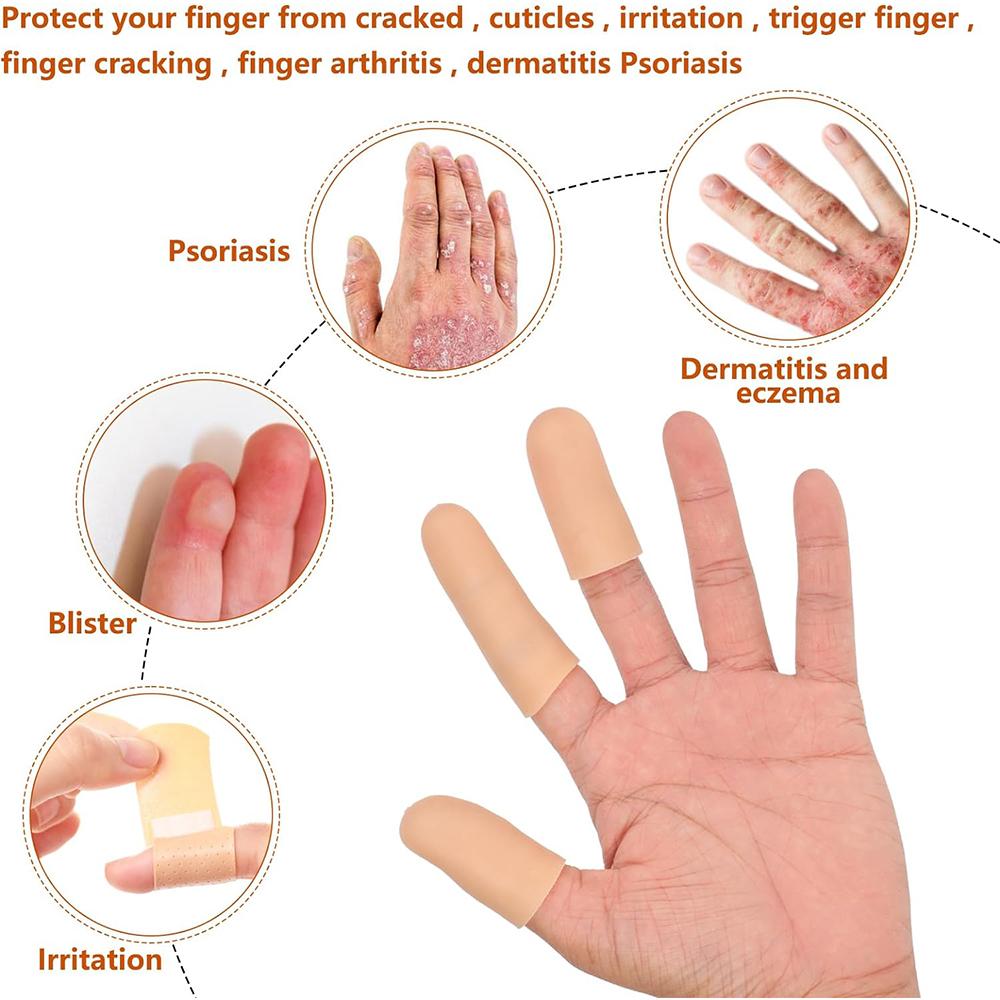 20 шт. напальчников, силиконовые протекторы для кончиков пальцев при трещинах пальцев, ранах