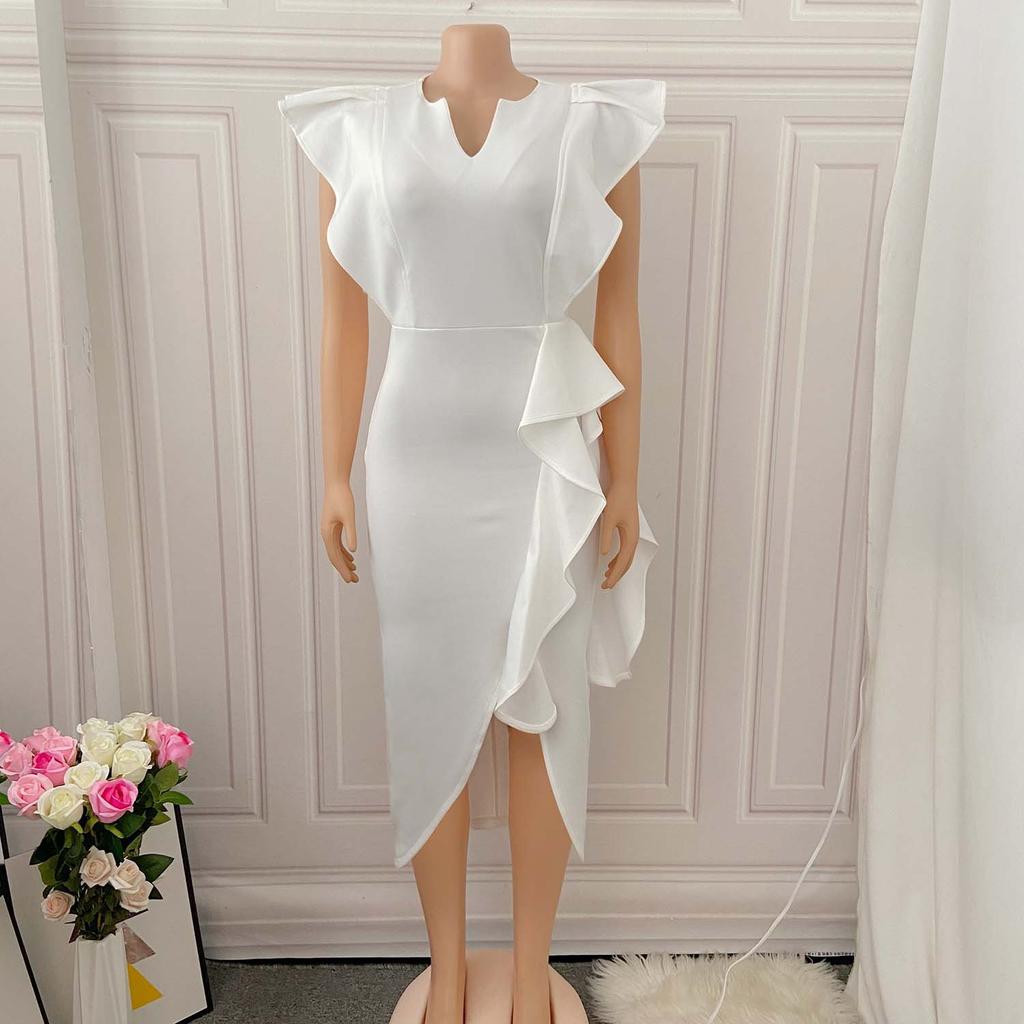 Женское платье больших размеров, однотонное, с разрезом больших размеров, нерегулярные банкетные платья, платья