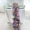 Uflower 200 см Элегантная Искусственная Фиолетовая Цветочная Дорожка Искусственный Фон для Центральной Сцены для Свадьбы Домашней Вечеринки Декор