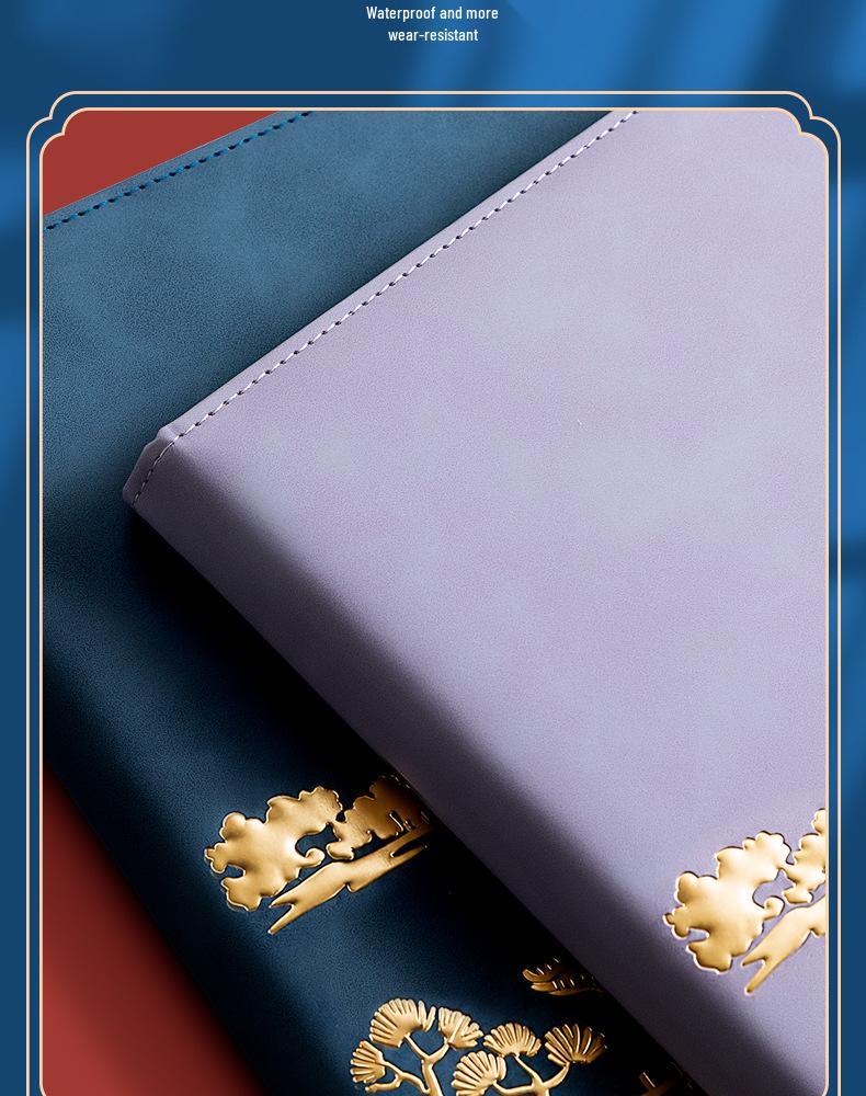 National Trend A4 Thickened Custom Logo Business Notebook, Chinese Style, Large Size, High-Quality, Customizable.