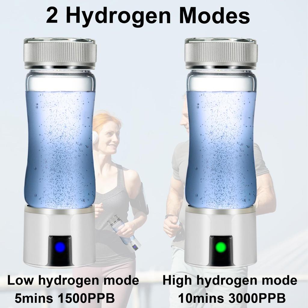 3 In 1 Hydrogen Water Bottle, Portable Hydrogen Water Bottle Generator, Rechargeable Hydrogen Water Ionizer Machine for Home Office Travel