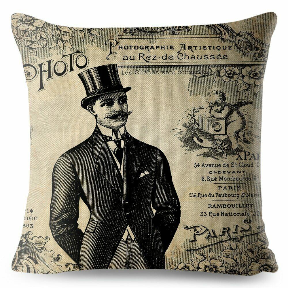 European Vintage Gothic Style Cushion Cover Flowers Print Throw Pillows Cases