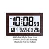 Battery Powered Large Digital Wall Clock Temperature Humidity Date Week Snooze Table Clock Dual Alarm 12/24H LCD Alarm Clock