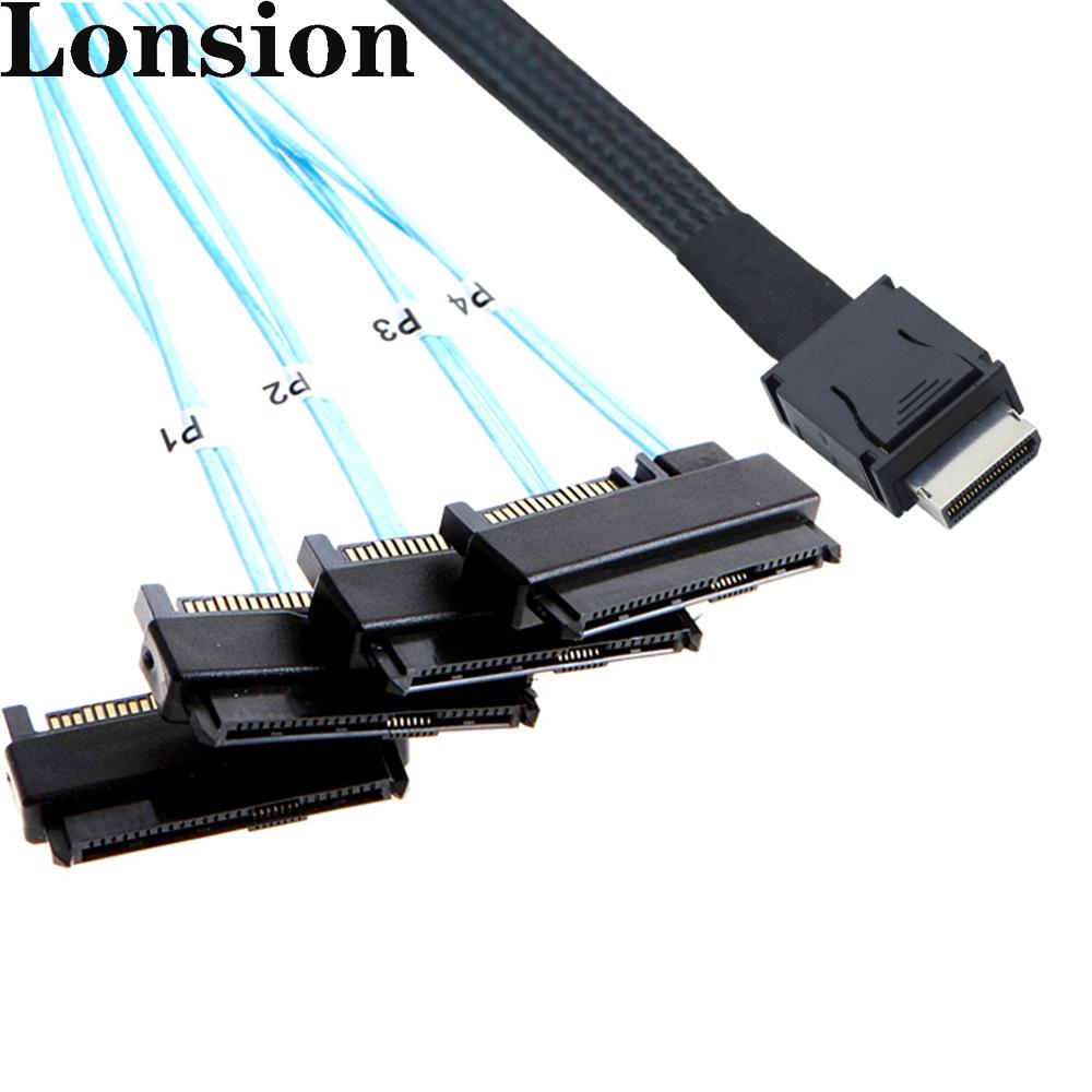 OCuLink PCIe SFF-8611 4i to SAS 4X 8482 High-Speed HDD Conversion Cable