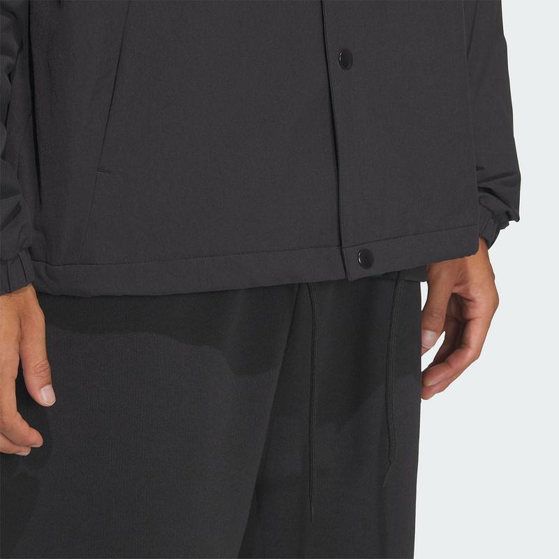 adidas Повседневная спортивная серия с логотипом и воротником-стойкой, свободная удобная куртка для мужчин, черная JN0114