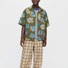 Uniqlo X Marni Коллаборация Весна-Лето 2022 Рубашка Свободная Короткий Рукав Цветочный Принт Мужские рубашки Темно-Оливковый 449637-57