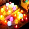 24 Pcs LED Tea Lights Candles Heart Shaped Flameless Flickering Candles Battery Operated Electric Tealight Candles for Valentine's Day