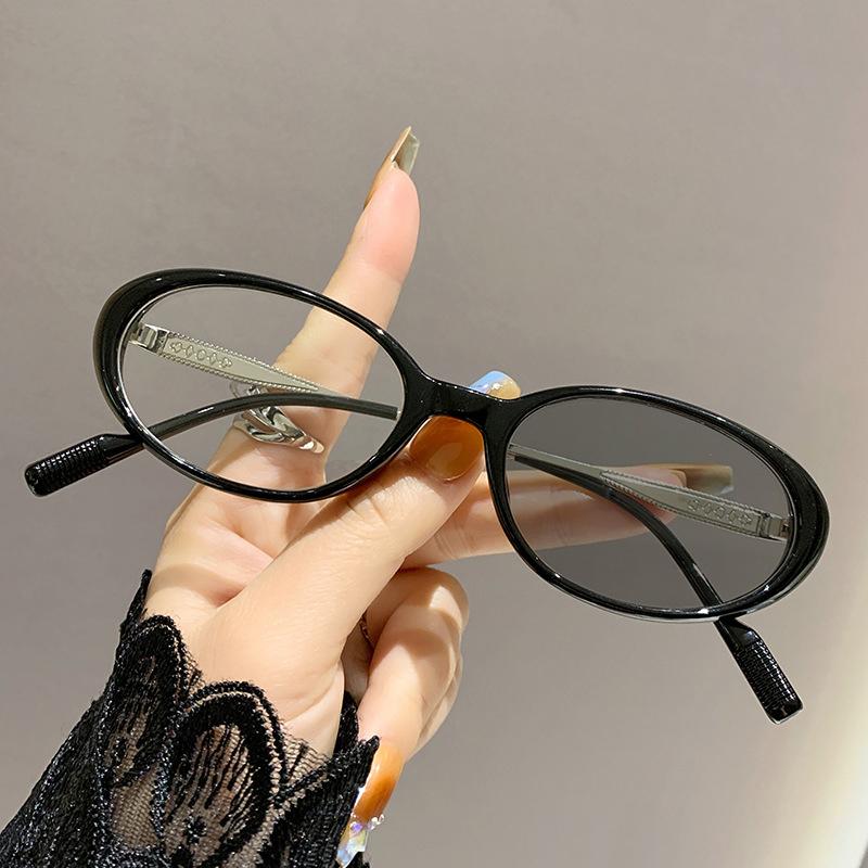 Светочувствительные меняющие цвет Эллиптические Модные Очки с толстой оправой в стиле хай-энд для близоруких с маленькой оправой 6093