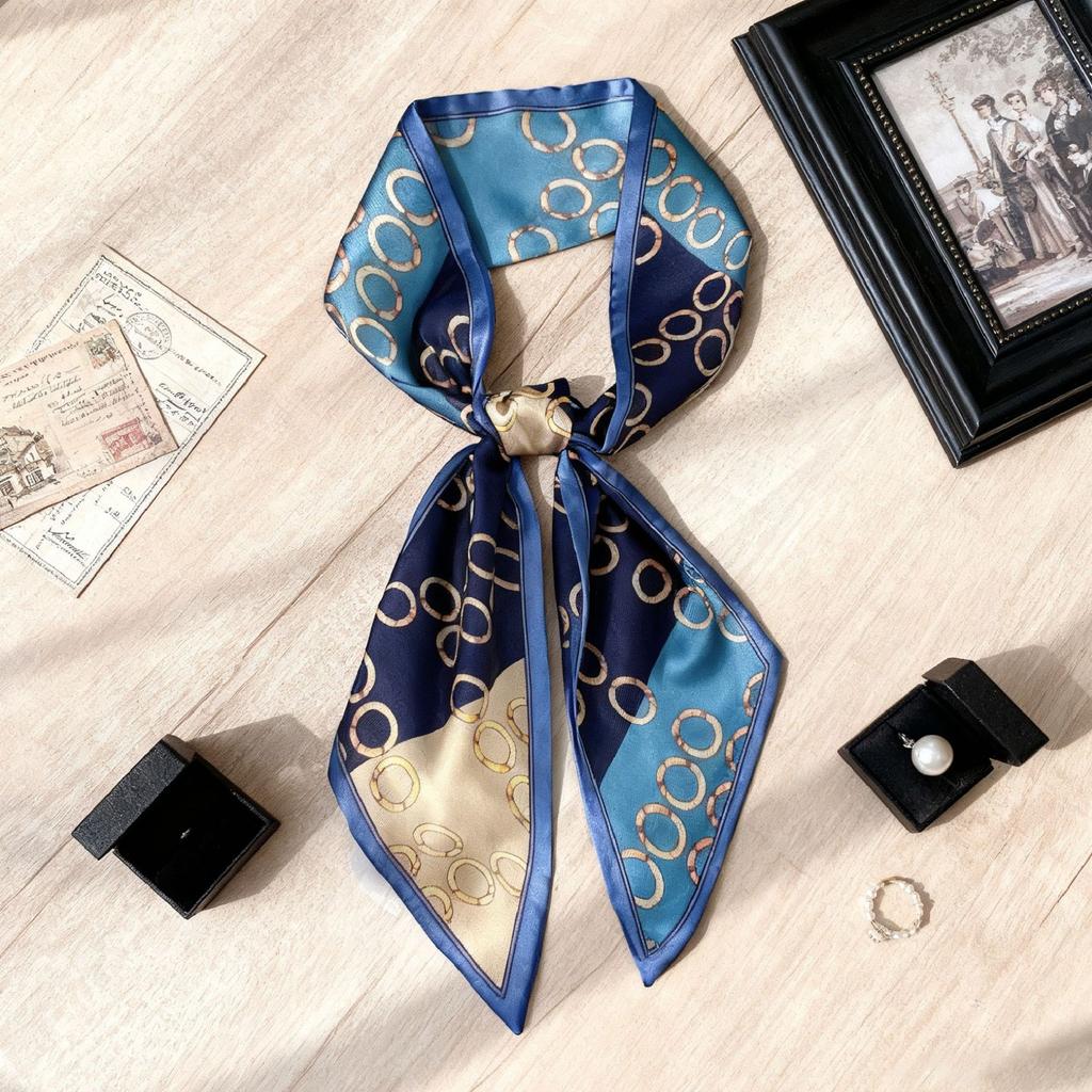 Spring and Autumn Thin and narrow long silk scarves Women's Korean version Summer decoration with shirts, suits, scarves, headbands, streamers, tied b