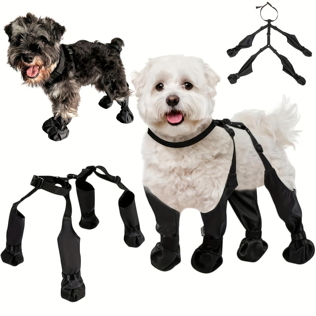 Outdoor Walking Dog Boots Dog Shoes Nonslip for Snow Rain Dog Suspender Boots Hiking Booties Anti-Slip Dog Shoes Dog Paw Boot