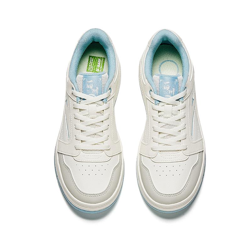 Anta Ткань из синтетической кожи Серия Lifestyle Износостойкие Нескользящие Низкие Кеды для скейтбординга Детские кроссовки Молочно-белый 122618011-2