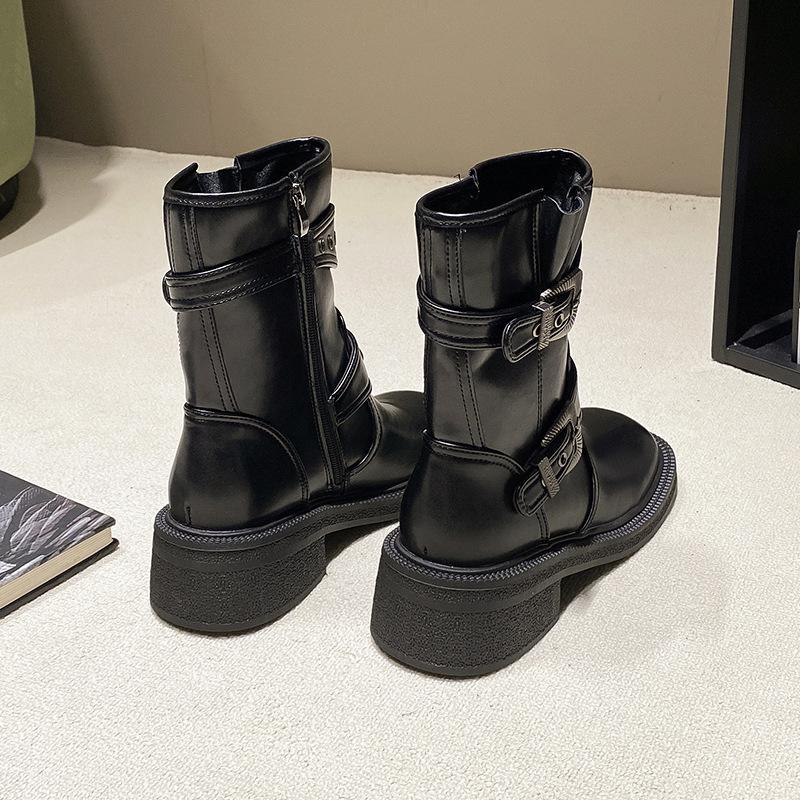 Маленькие ретро ботинки Мартин в британском стиле на толстой подошве женские новые осенние тонкие короткие ботинки