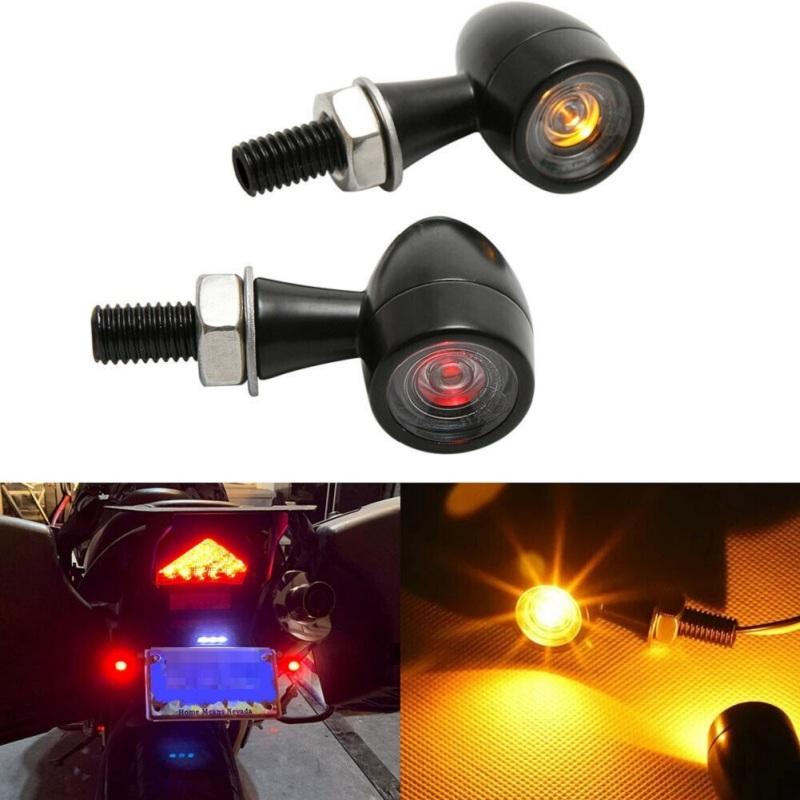 Мотоциклетные поворотники Ретро Красный Желтый Двухцветный Светодиодный Комплект Поворотников 8мм Монтажный Болт Задний Мини