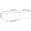 Wall Mounted Shelf with Drawers Smoked Oak Finish 60 x 26.5 x 15 cm