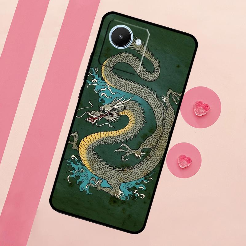 Чехол в китайском стиле с журавлем и драконом для Realme 15 10 11 12 13 14 Pro Plus C65 C67 C75 C63 C61 C55 C51 C53 C35 GT6 GT7 Pro