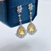 Sace Gems Earrings for Women 925 Sterling Silver 8*10MM Natual Citrine Stud Earrings Wedding Party Fine Jewelry