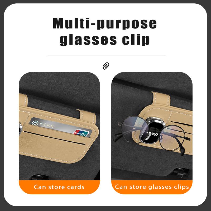 Cup Holders Car Sun visor Glasses Sunglasses Multi-function Clip For Jeep Renegade Compass Grand Cherokee Wrangler Gladiator Pat