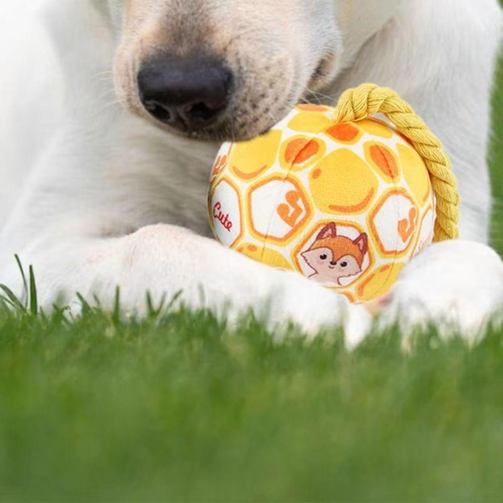 С Веревочным Узлом Игрушка для Собаки Мяч Интерактивный Колокольчик Собачий Диск Мяч Питомец Плюшевая Звуковая Игрушка Решает Скуку