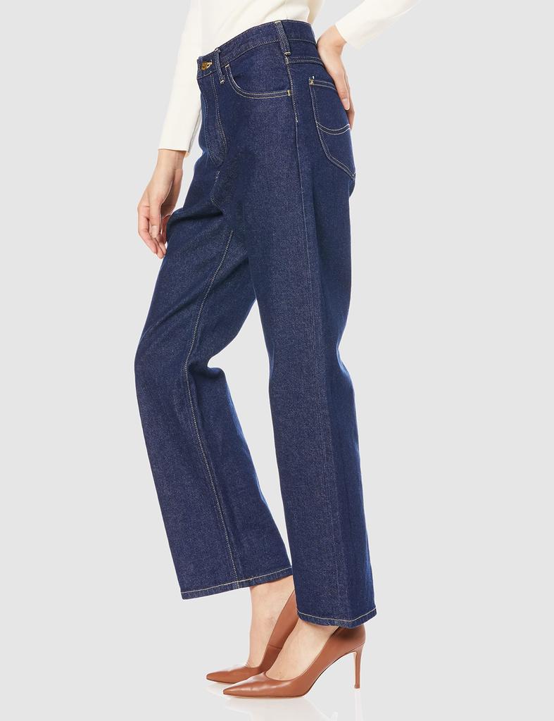 Джинсы Lee Regular Straight Деним Свободный Размер L [Официальный] Брюки, Посадка, Женские, Темно-синий,