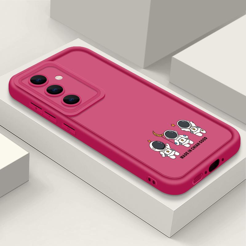 Мягкий противоударный чехол с принтом маленького астронавта для телефона Samsung S25 Ultra S24 FE S23 Plus S22 A56 A36 A16 A55 A06 A05 A15 A35 A54 Матовый чехол-бампер из ТПУ