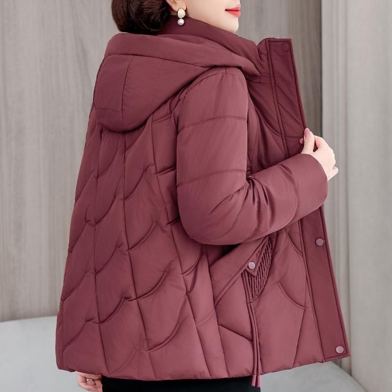 Женское модное пальто больших размеров L-5XL, зимние куртки с капюшоном, свободные, толстые, теплые, парки для женщин среднего возраста