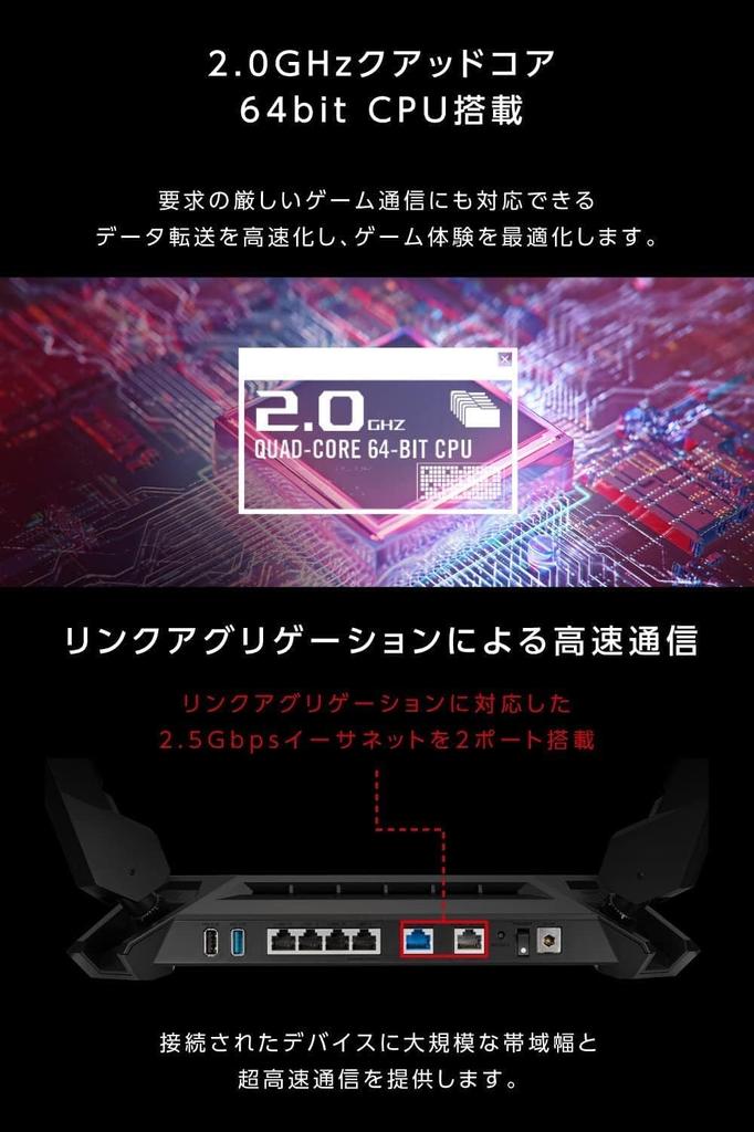 Asus Беспроводной маршрутизатор WiFi ROG Rapture последнего стандарта WiFi6, двухдиапазонный игровой процессор, совместимый с портом v6, открытый NAT, четырехъядерный процессор с функцией Mesh 4LDK