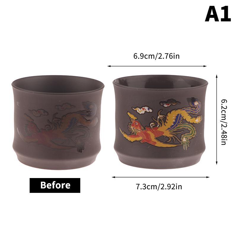 Чайная чашка Дракон Феникс в китайском стиле, меняющая цвет, из фиолетовой глины, термостойкая, чайник для заваривания чая, чайная пиала, посуда для напитков, чайный сервиз
