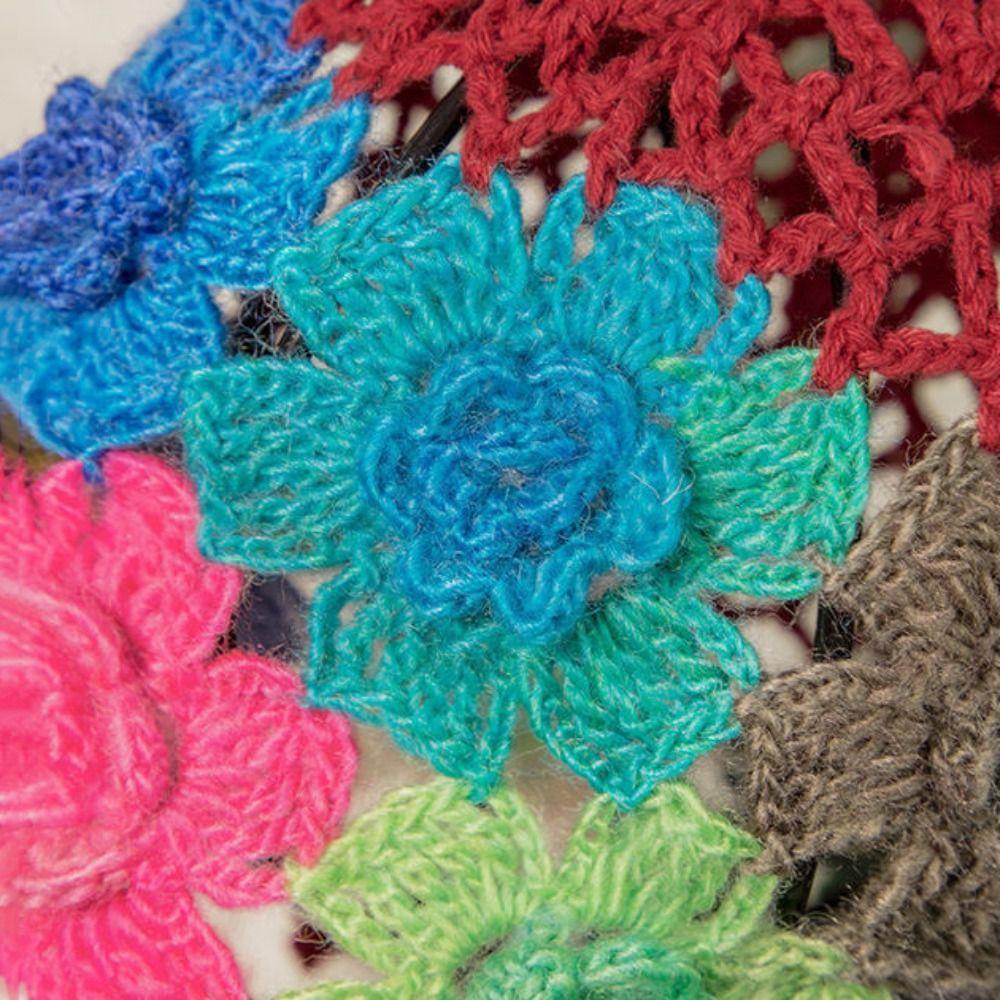 Woolen Beanie Cap Crochet Ethnic Style Pullover Hat Retro Flower Hollow Knitted Hat Outdoor