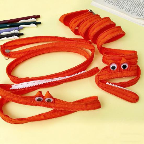 Пенал Многофункциональная сумка для хранения Гладкая молния Большое отверстие Пенал для школы Путешествий Косметики Очков Канцелярский органайзер