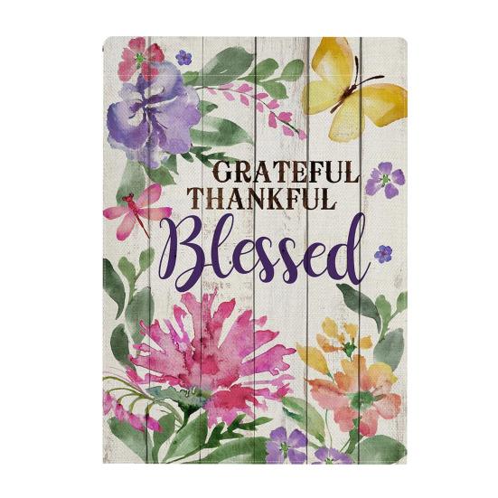 Spring Summer Floral Garden Flag 12x18 Inch Vertical Double Sided Colorful Flowers Welcome Yard Decor Farmhouse Outdoor Burlap Flag