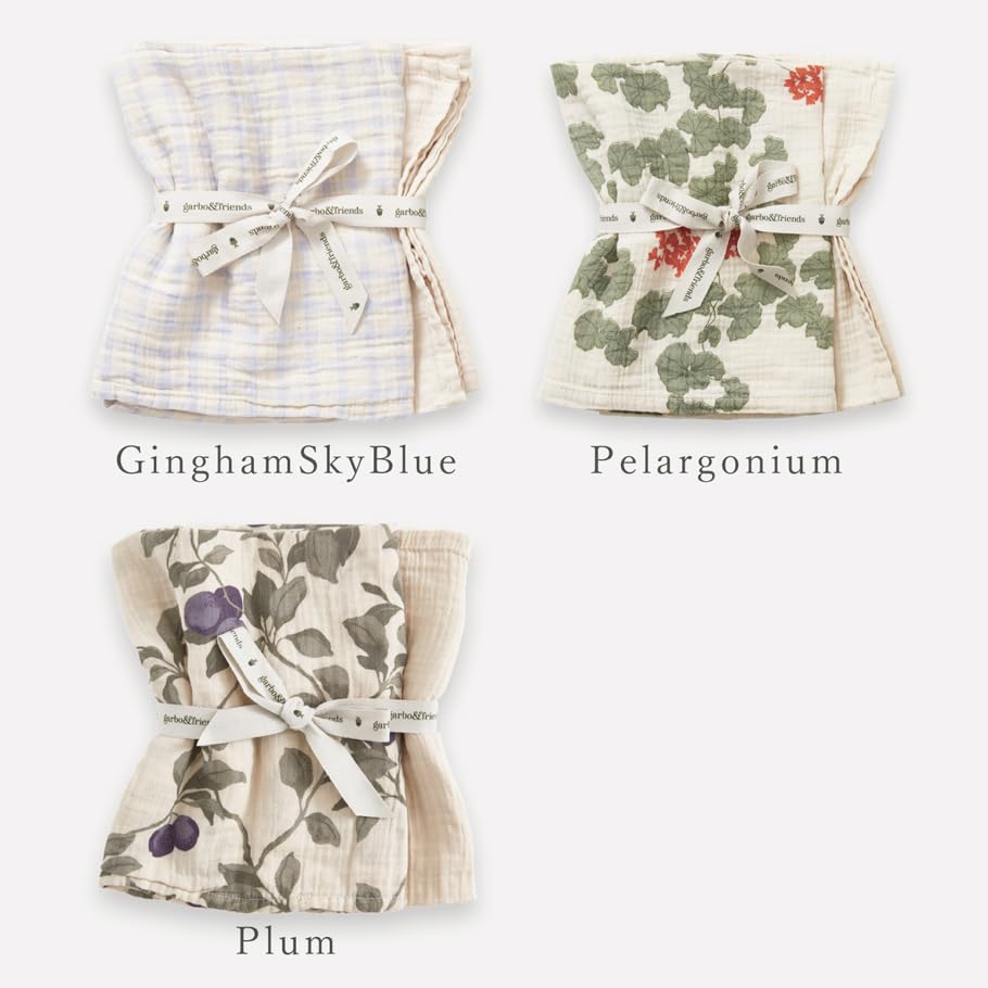 Garbo friends Garbo Friends Пеленальное одеяло из муслина для маленьких детей, комплект из 2 предметов, МУСЛИНОВОЕ ОДЕЯЛО МАЛЕНЬКОЕ, 2 ШТ. & & Черника(2900)