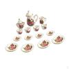 15 шт. 1/12 кукольный домик миниатюрная столовая посуда фарфоровый чайный сервиз с розами